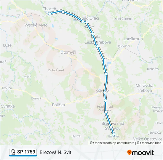 Поезд SP 1759: карта маршрута