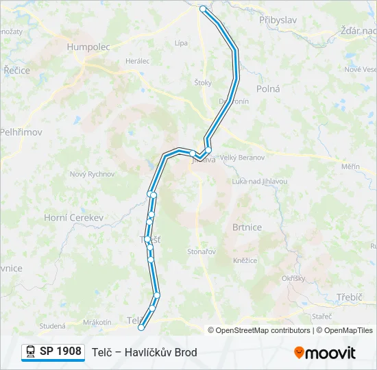 SP 1908 Train Line Map