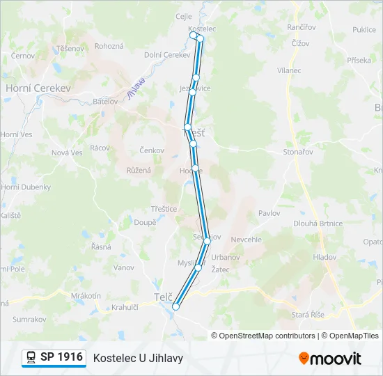 Поезд SP 1916: карта маршрута