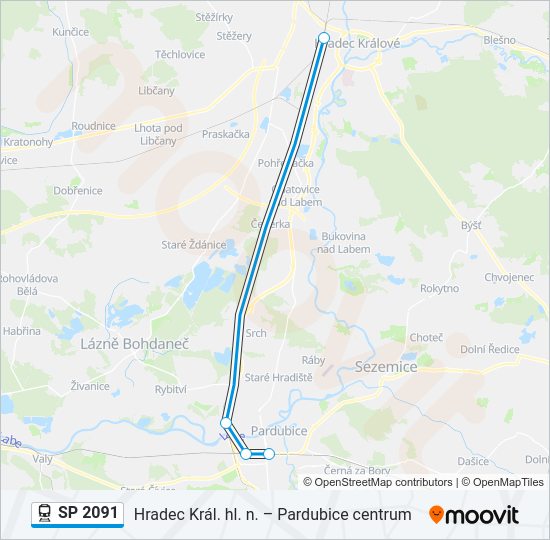 Поезд SP 2091: карта маршрута
