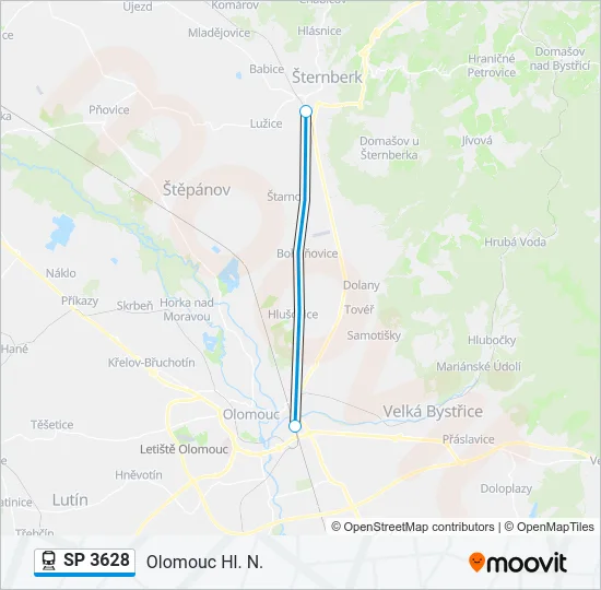 SP 3628 Train Line Map