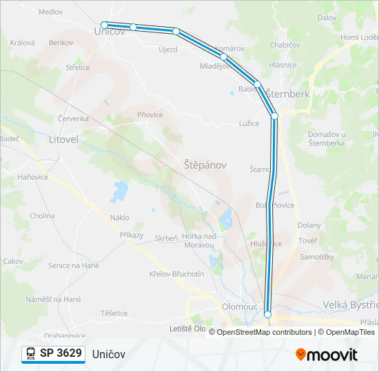 SP 3629 Train Line Map