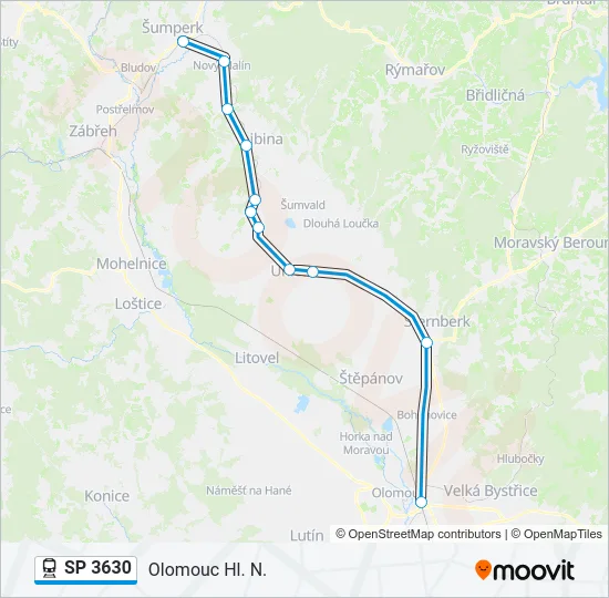 SP 3630 Train Line Map