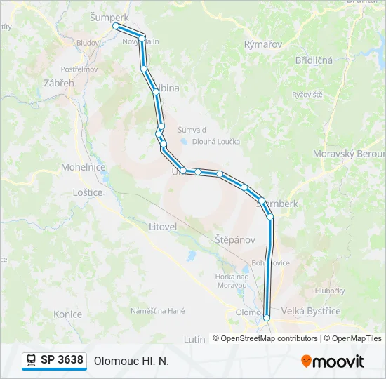 SP 3638 Train Line Map