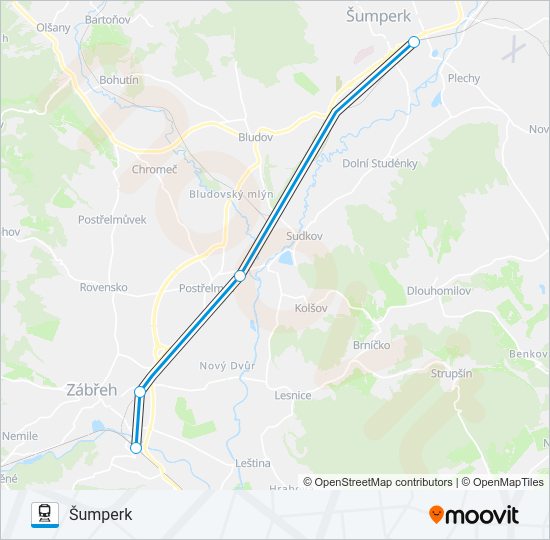 Поезд OS 13014: карта маршрута