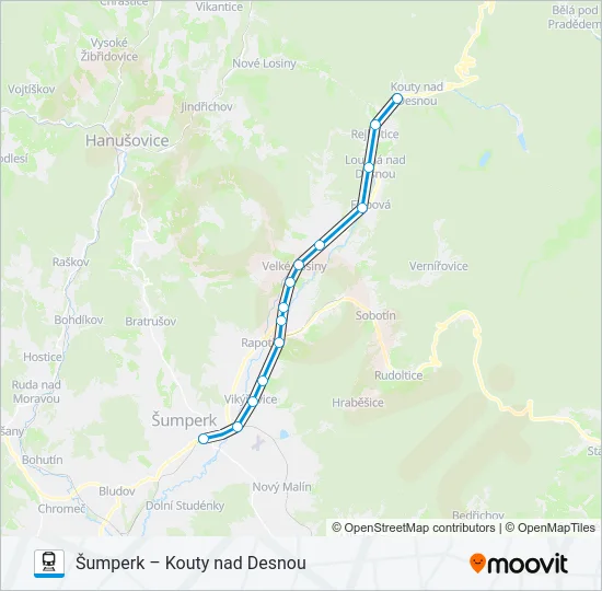 Поезд OS 13030: карта маршрута