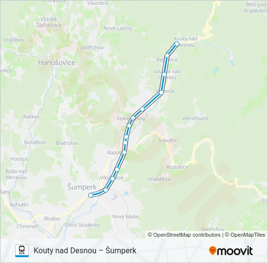 Поезд OS 13031: карта маршрута