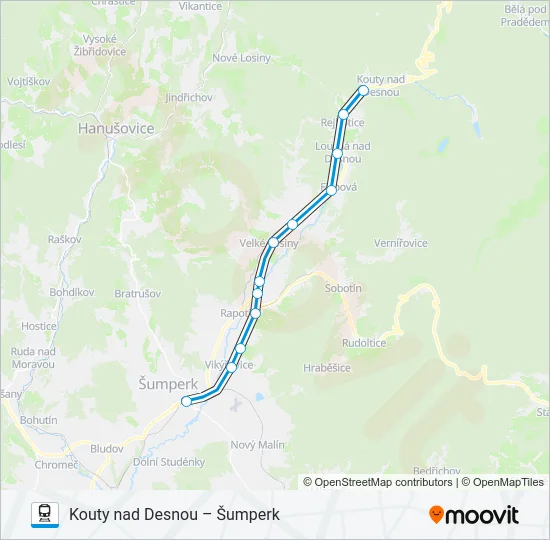 Поезд OS 13033: карта маршрута