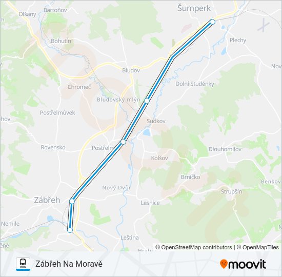 Поезд OS 13051: карта маршрута
