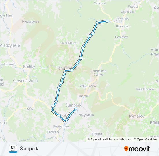 Поезд OS 13629: карта маршрута