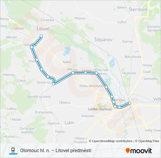 Поезд OS 13803: карта маршрута