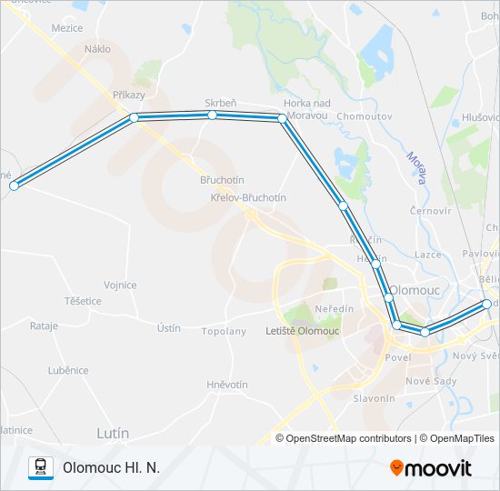 Поезд OS 14032: карта маршрута