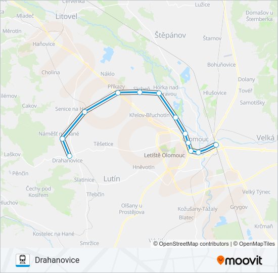 Поезд OS 14051: карта маршрута