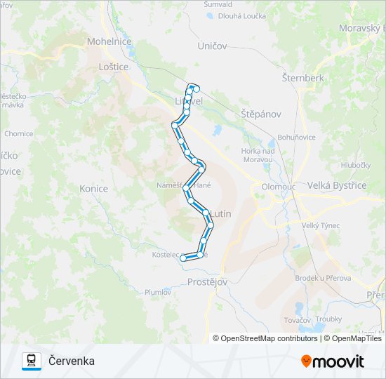 Поезд OS 14062: карта маршрута
