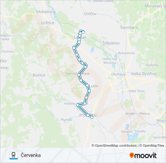 Поезд OS 14068: карта маршрута