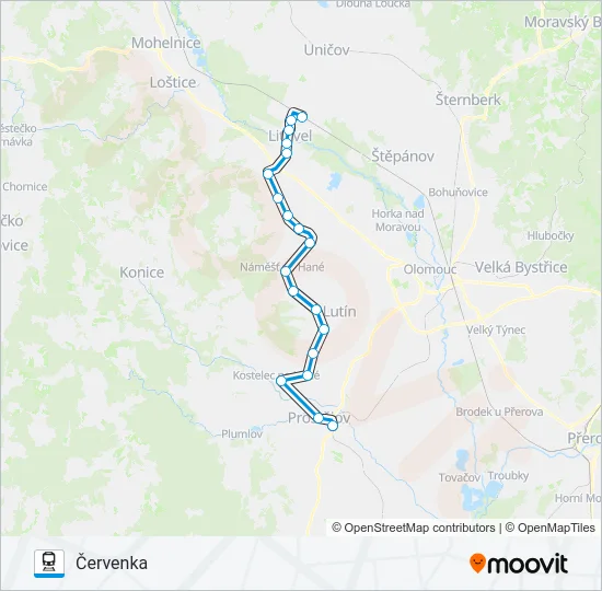 Поезд OS 14072: карта маршрута