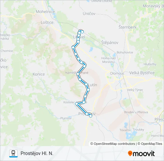 Поезд OS 14073: карта маршрута