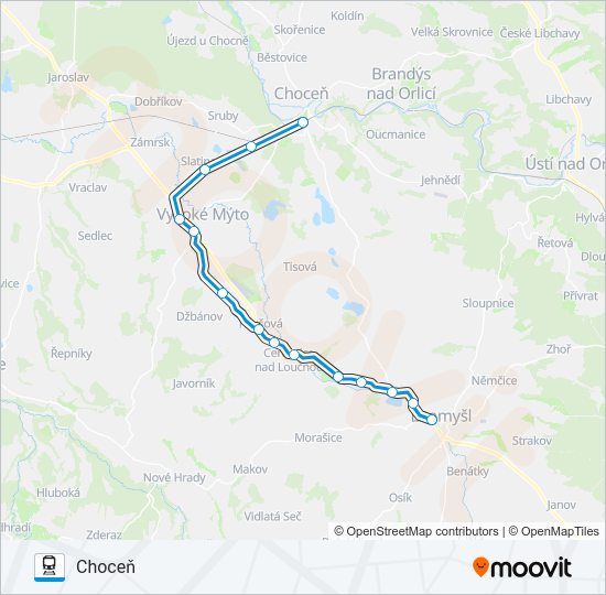 Поезд OS 15017: карта маршрута