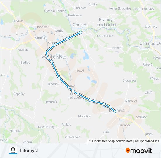 Поезд OS 15018: карта маршрута