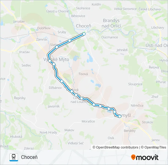 Поезд OS 15025: карта маршрута