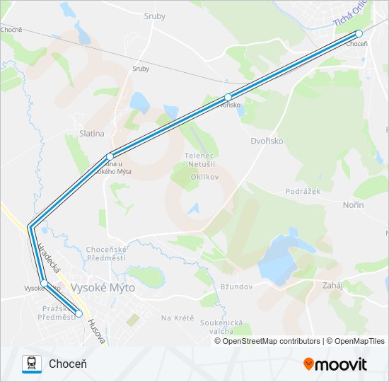 Поезд OS 15041: карта маршрута
