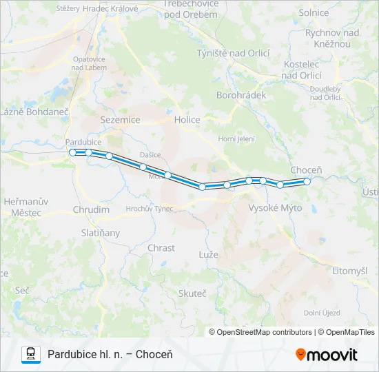 Поезд OS 15068: карта маршрута