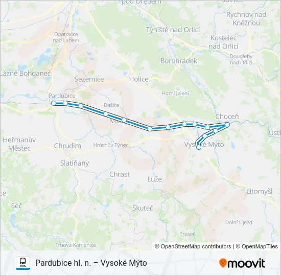 Поезд OS 15068: карта маршрута