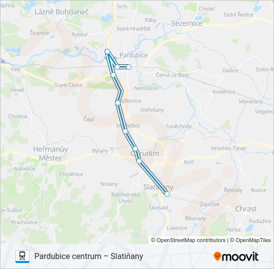 Поезд OS 15199: карта маршрута