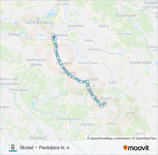 Поезд OS 15216: карта маршрута