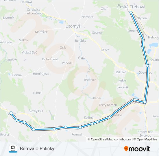 Поезд OS 15232: карта маршрута