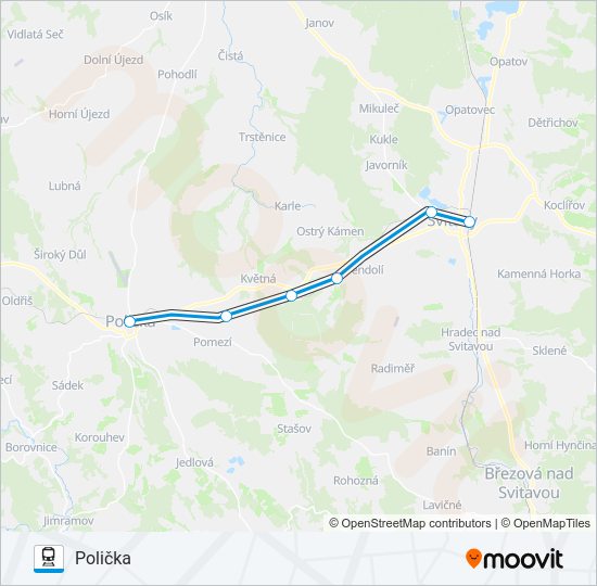 Поезд OS 15248: карта маршрута