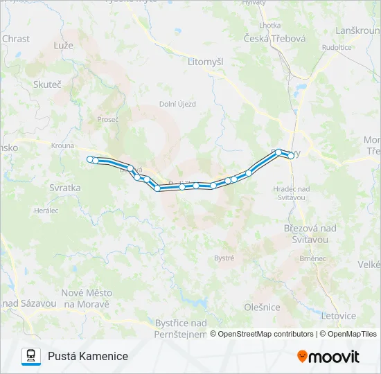 Поезд OS 15258: карта маршрута