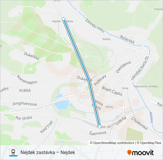 Поезд OS 17161: карта маршрута