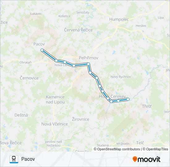 Поезд OS 18405: карта маршрута