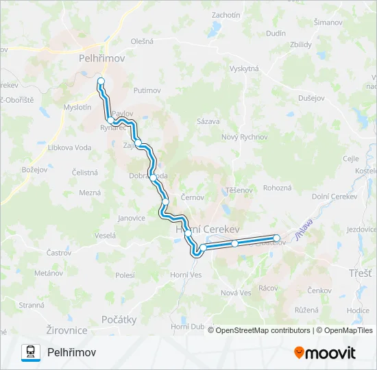 Поезд OS 18405: карта маршрута