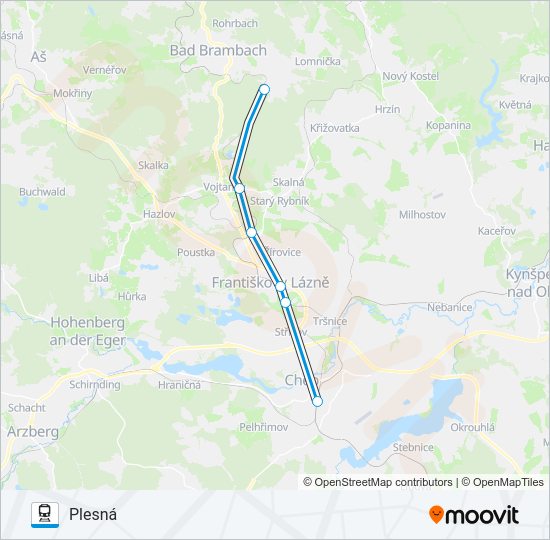 Поезд OS 20998: карта маршрута