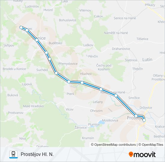 Поезд OS 24719: карта маршрута