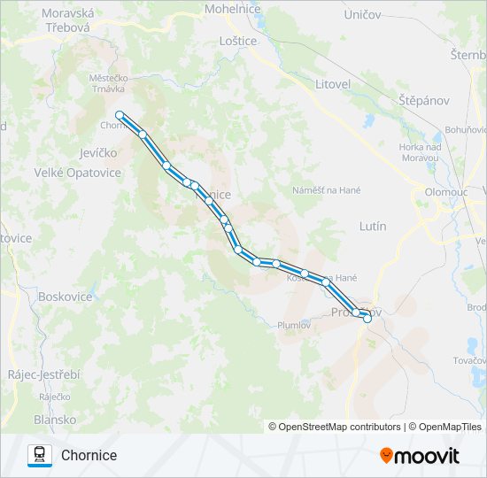 Поезд OS 24722: карта маршрута