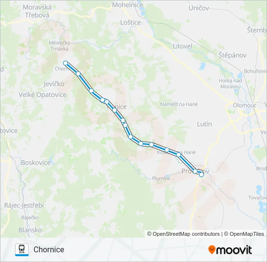 Поезд OS 24722: карта маршрута