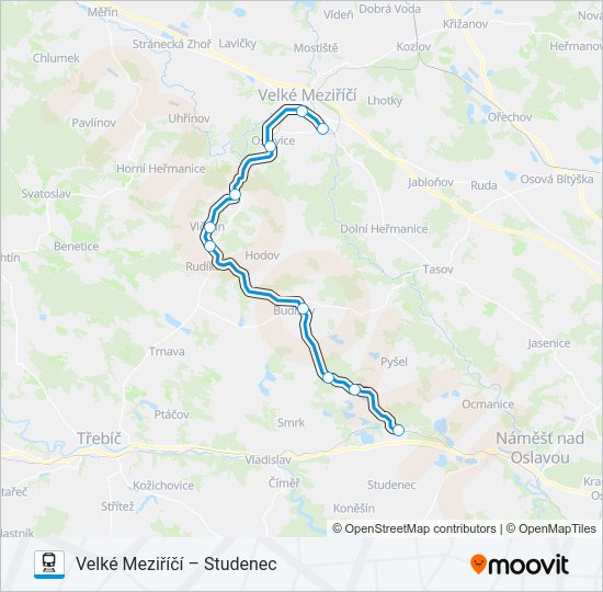 Поезд OS 24921: карта маршрута