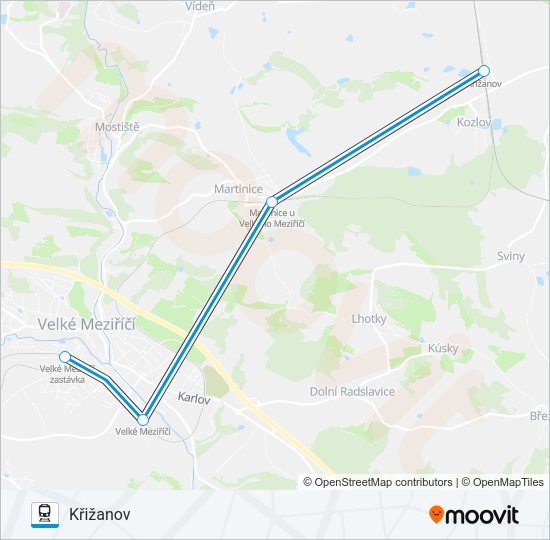 Поезд OS 24954: карта маршрута