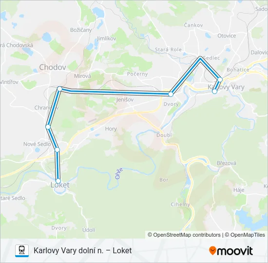 Поезд OS 27102: карта маршрута