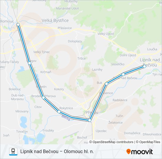 Поезд OS 103338: карта маршрута