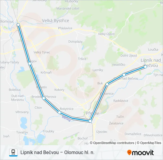 Поезд OS 103338: карта маршрута