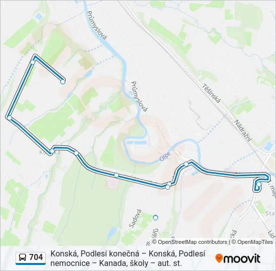 Автобус 704: карта маршрута