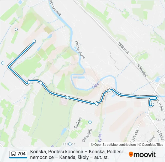 Автобус 704: карта маршрута