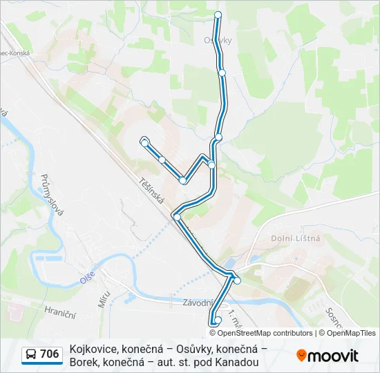 Автобус 706: карта маршрута