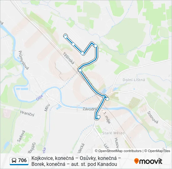 Автобус 706: карта маршрута