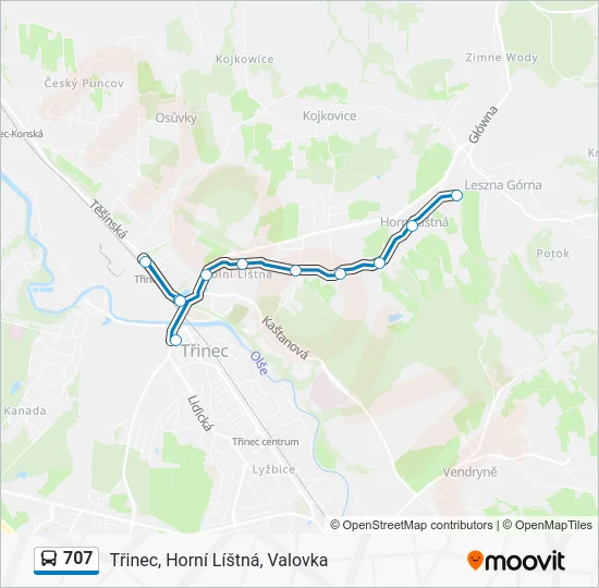 Автобус 707: карта маршрута