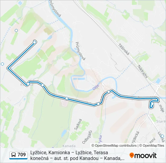 Автобус 709: карта маршрута